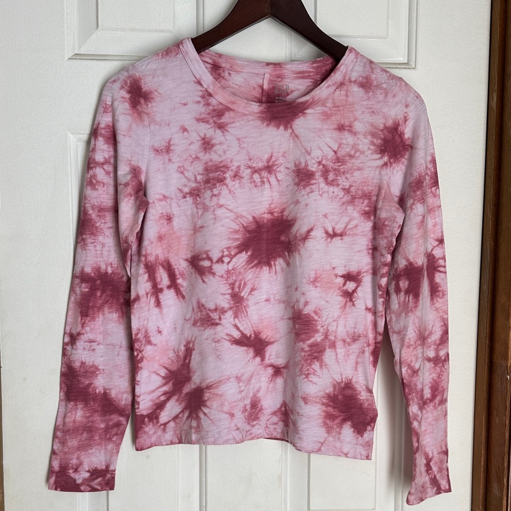 EUC GAP Pink Tie-Dye Long Sleeve Tee XS Petite